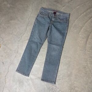 Vintage Worn Jeans Pinstripe Denim Pants Womens 2/26 Blue Baggy Indie‎ Grunge